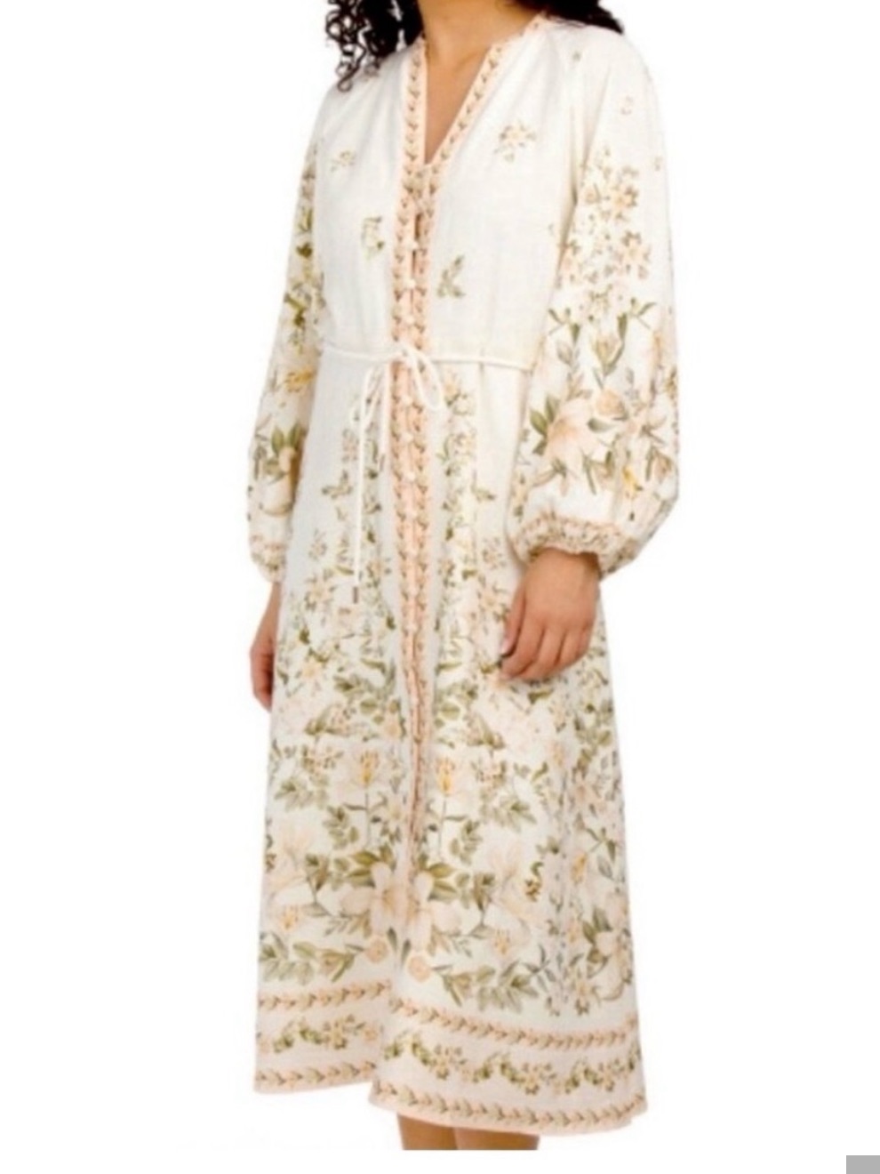 Calypso St. Barth Long Sleeve Midi Floral Dress Small Nwt